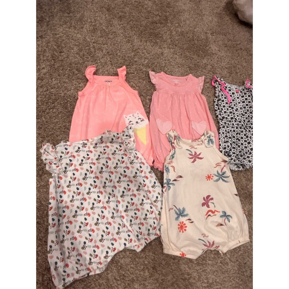 Baby Girl Lot of 5 clothing  0-3 Months Multicolor - Picture 2 of 13